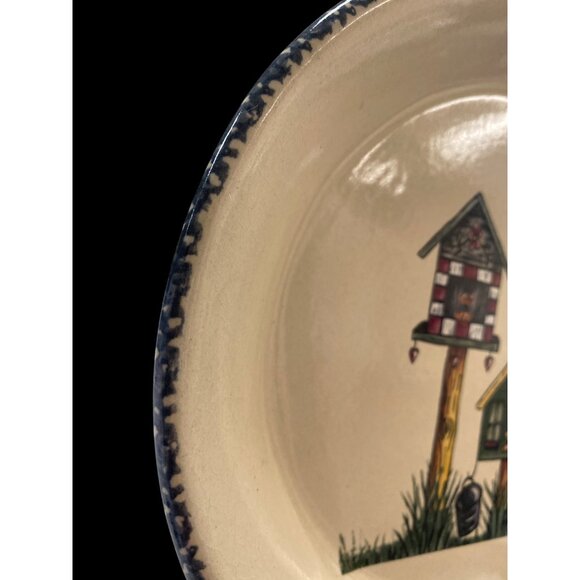 Vintage Home & Garden Party Birdhouse Oval Stoneware Platter - Picture 5 of 5
